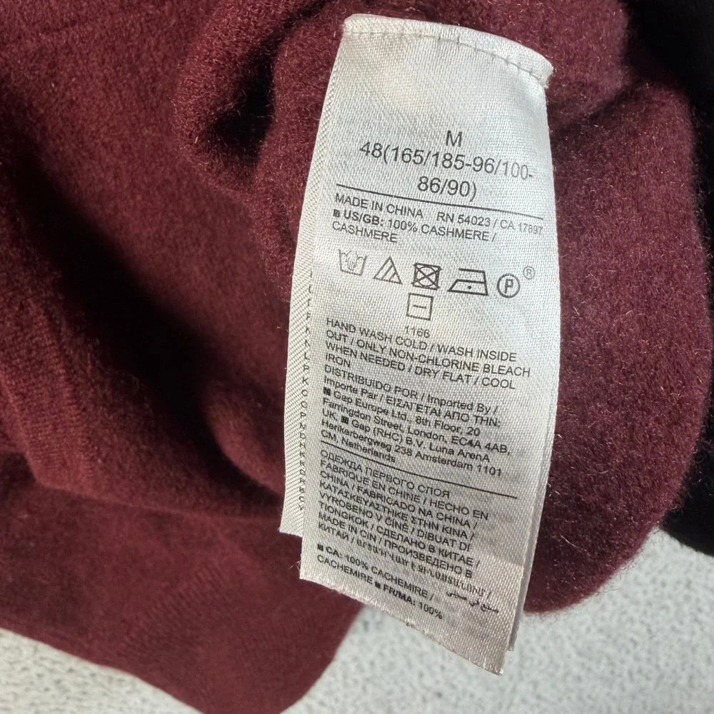 Banana Republic 100% Cashmere Hoodie Mens M Sweater Burgundy Quiet Luxury Preppy
